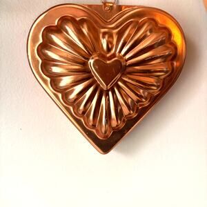 Vintage Copper Heart Jello Mold Home Decor Wall Hanging